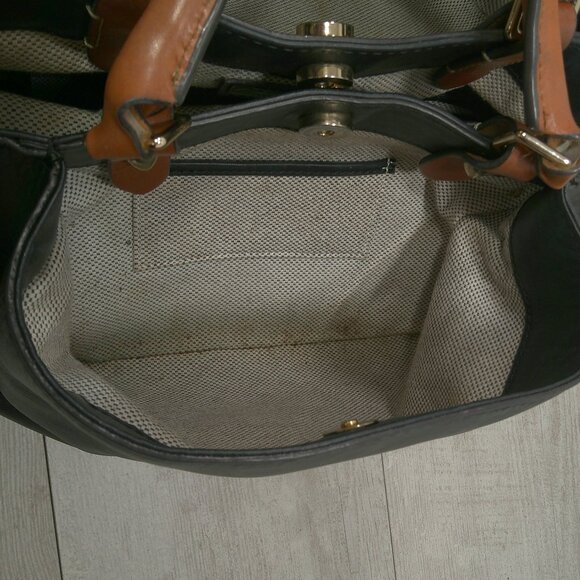 Dooney & Bourke City Barlow Large Satchel Black European Leather Purse | Bag - Picture 9 of 16